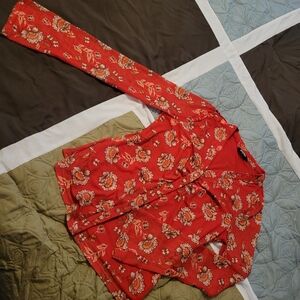 Floral Red Blouse